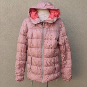 Eddie Bauer Down Filled Pink Hooded Puffer Jacket L
